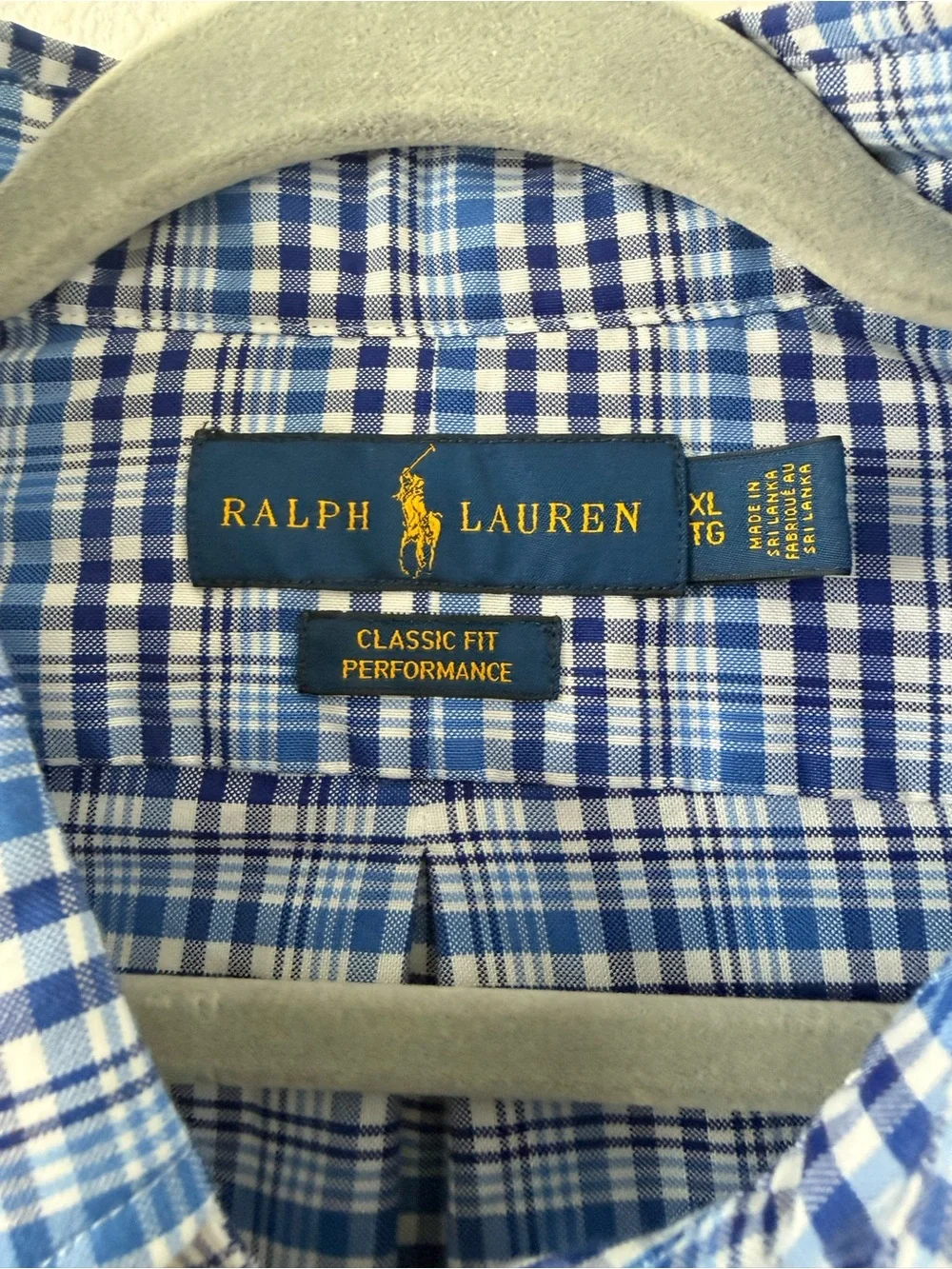 Ralph Lauren Blue Plaid Button-Down Dress Shirt
